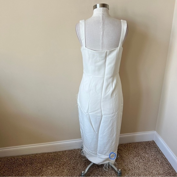 Saylor White Caylin Feather trim midi Dress 13640 - Picture 11 of 15